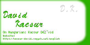 david kacsur business card